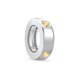 Multi-Gemstone Stacking Ring Charm in 925 Sterling Silver with Citrine
