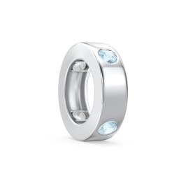 Multi-Gemstone Stacking Ring Charm in 925 Sterling Silver with Blue Topaz