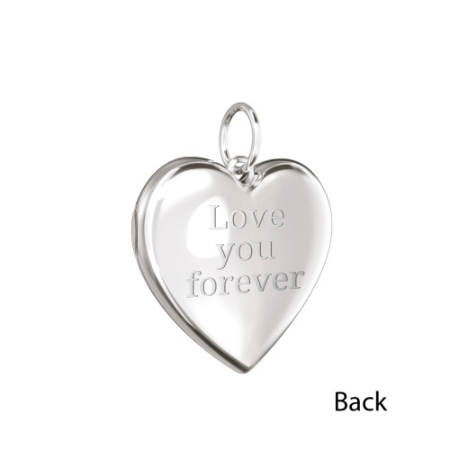 Engravable Heart Photo Locket Charm – Sterling Silver