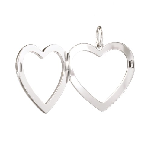 Engravable Heart Photo Locket Charm – Sterling Silver