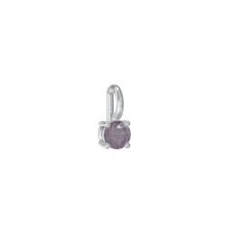 Round Cut Charm (Dainty) in 925 Sterling Silver with Alexandrite