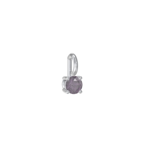 Round Cut Charm (Dainty) – Sterling Silver with Alexandrite