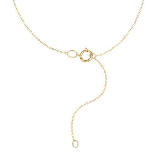 18K Gold Plated Diamond Cut Cable Chain Necklace - 16" with 2" Extender – 18K Gold Plated Silver