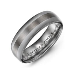 Men's Dual Finish Tungsten Ring