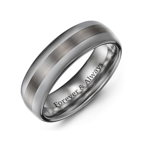 Men's Dual Finish Tungsten Ring