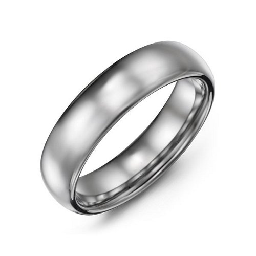 Men's Polished Dome Tungsten Ring
