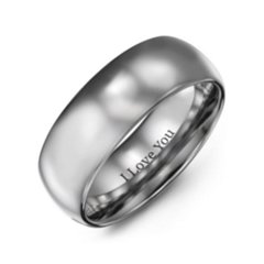 Men's Polished Dome Tungsten 8mm Ring