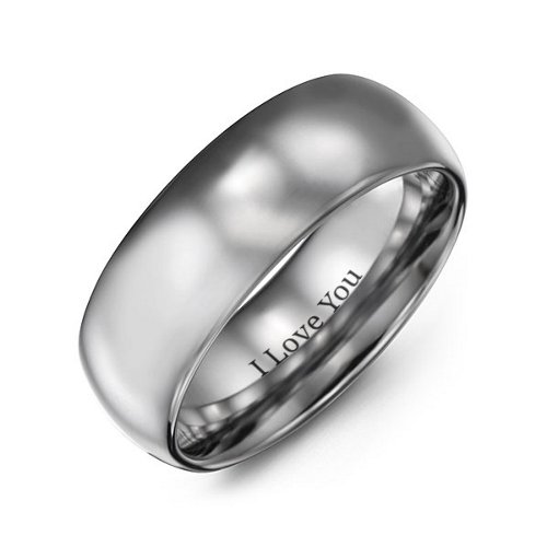 Men's Polished Dome Tungsten 8mm Ring