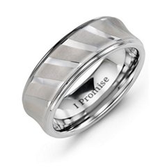 Men's Brushed Diagonal Stripe Tungsten Ring – Tungsten