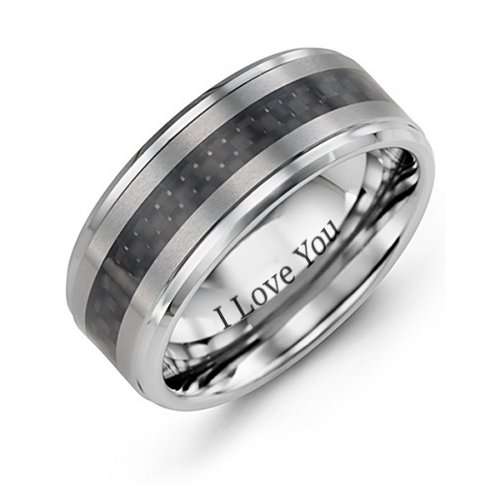 Men's Trinity Tungsten Ring with Carbon Fibre Inlay – Tungsten