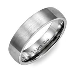 Men's Brushed Tungsten Dome Ring
