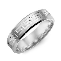 Men's Classic Greek Key Eternity Ring – Sterling Silver