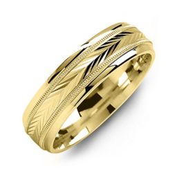 Men's Harvest Chevron Ring With Milgrain