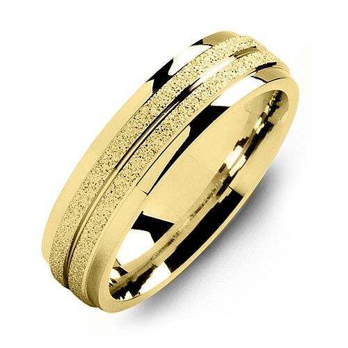 Men's Laser Texture & Polished Ring – 9kt Yellow Gold