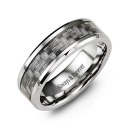 Men's Cobalt Ring with Carbon Fibre Inlay in Cobalt