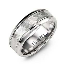 Men's Hammered Cobalt Ring in Cobalt