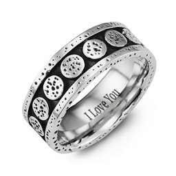 Men's Banded Circle Cobalt Ring in Cobalt