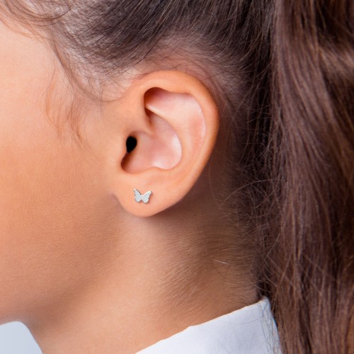 Butterfly Shape Stud Earrings – Sterling Silver