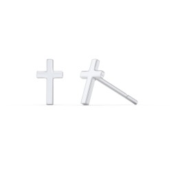 Kids Cross Stud Earrings in 925 Sterling Silver