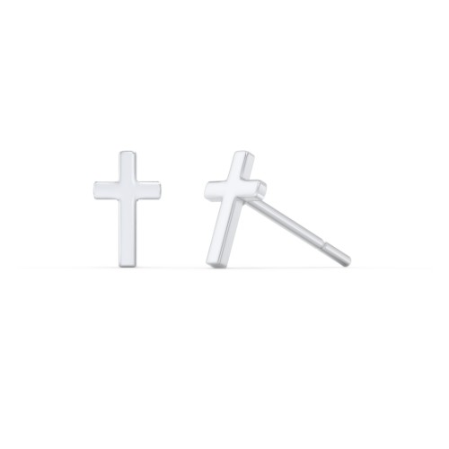 Kids Cross Stud Earrings – Sterling Silver