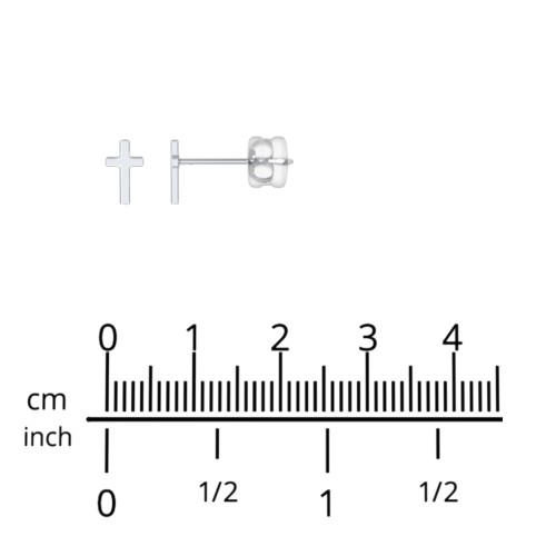 Kids Cross Stud Earrings – Sterling Silver