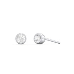 Kids Bezel Set Birthstone Stud Earrings