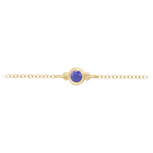 Kids and Baby Bezel Set Birthstone Bracelet – 9kt Yellow Gold with Blue Sapphire