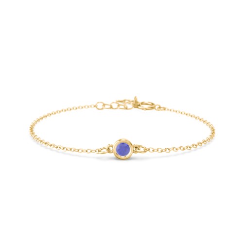 Kids and Baby Bezel Set Birthstone Bracelet – 9kt Yellow Gold with Blue Sapphire