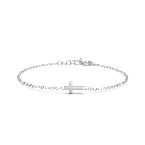 Kids and Baby Cross Charm Bracelet – Sterling Silver