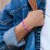 Engravable Sideways Heart Charm Silicone Bracelet Set - Double Style