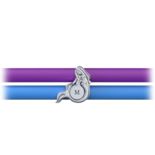 Engravable Mermaid Charm Silicone Bracelet Set - Double Style