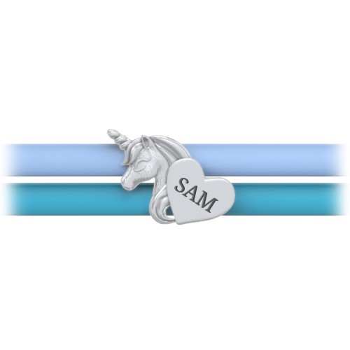 Engravable Unicorn Charm Silicone Bracelet Set - Double Style