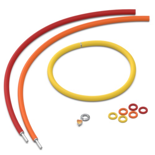 Personalised Heart Gemstone Charm Silicone Bracelet Set - Single Style