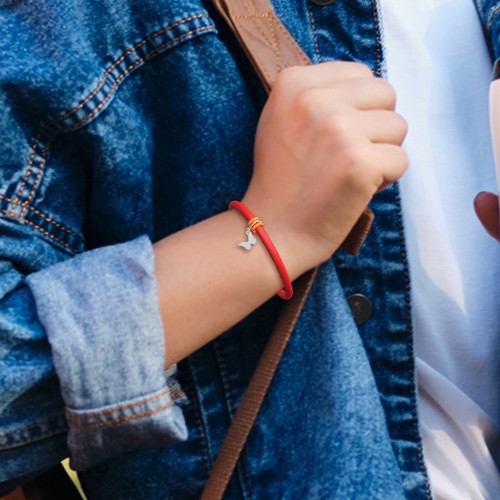 Personalised Butterfly Charm Silicone Bracelet Set – Single Style