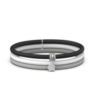 Personalised Paw Print Charm Silicone Bracelet Set - Single Style