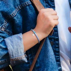 Engravable Disc Charm Silicone Bracelet Set - Single Style