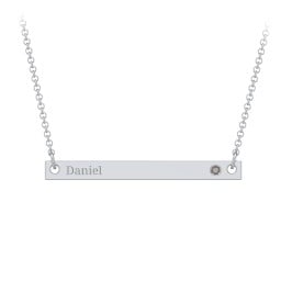 Kids Birthstone Name Bar Pendant