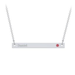 Kids Birthstone Name Bar Pendant