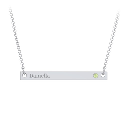 Kids Birthstone Name Bar Pendant