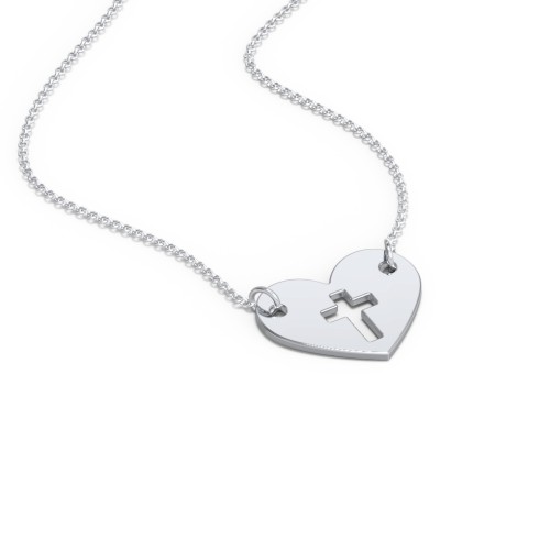 Kids Love is Patient Heart Charm Necklace – Sterling Silver