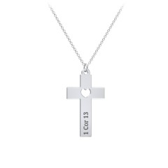 Kids Love Is Kind Cross Charm Necklace – Sterling Silver