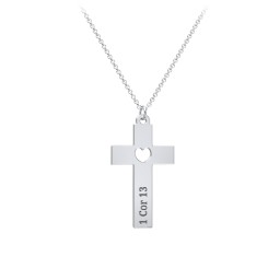 Kids Love Is Kind Cross Charm Necklace in 925 Sterling Silver