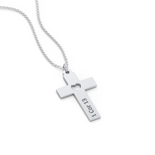 Kids Love Is Kind Cross Charm Necklace – Sterling Silver
