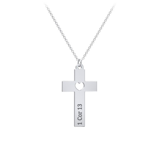 Kids Love Is Kind Cross Charm Necklace – Sterling Silver