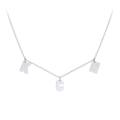 Kids Initial Necklace with 3 Letters – Sterling Silver