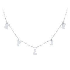 Kids Initial Necklace with 5 Letters – Sterling Silver
