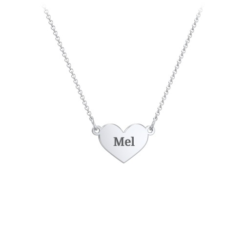 Kids Engravable Heart Necklace – Sterling Silver