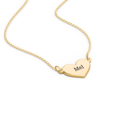 Kids Engravable Heart Necklace – 9kt Yellow Gold