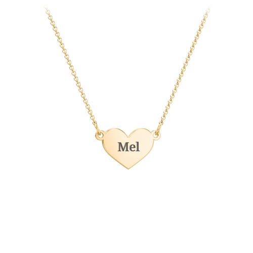 Kids Engravable Heart Necklace – 9kt Yellow Gold