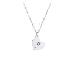 Kids Engravable Sideways Heart Birthstone Necklace